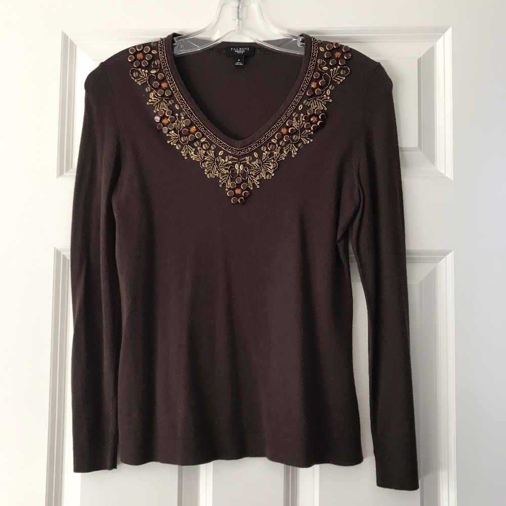 Talbots Beaded Sweater
